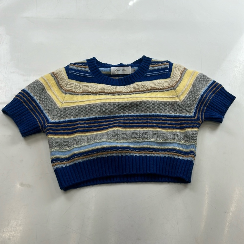 Knit Mix women’s knitted short sleeve crop top S L41-24